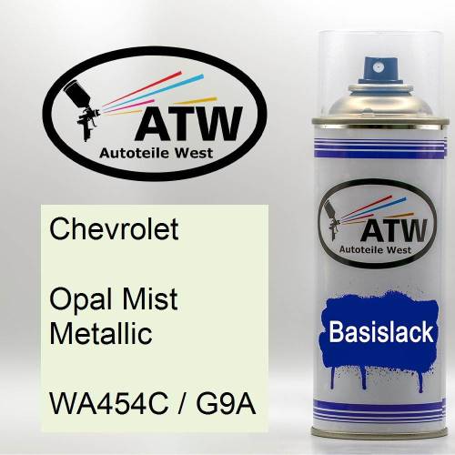 Chevrolet, Opal Mist Metallic, WA454C / G9A: 400ml Sprühdose, von ATW Autoteile West.